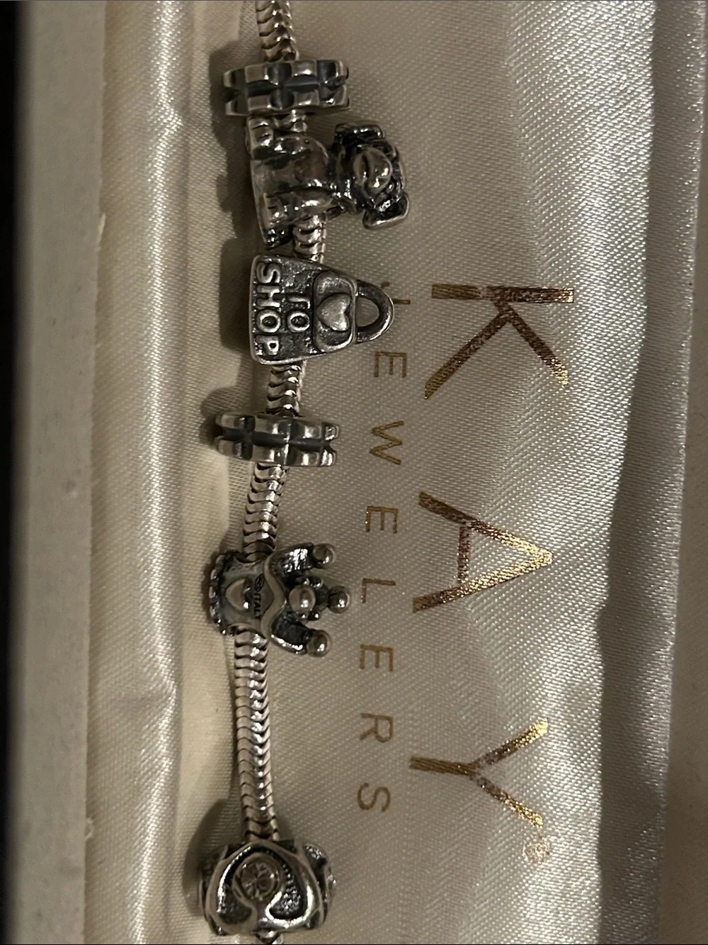 Pandora Silver Charm Bracelet with Mixed Silver Charms